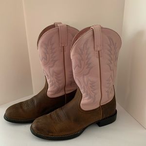 Ariat Heritage Stockman Pink Cowgirl Boots - Ladies  8 1/2 B